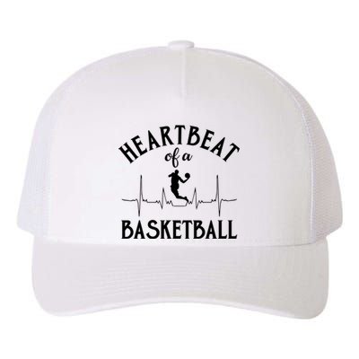 Heartbeat Of A Basketball Gift Funny Sport Yupoong Adult 5-Panel Trucker Hat