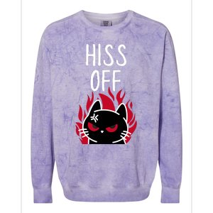 Hiss Off Angry Cat Funny Cat Colorblast Crewneck Sweatshirt