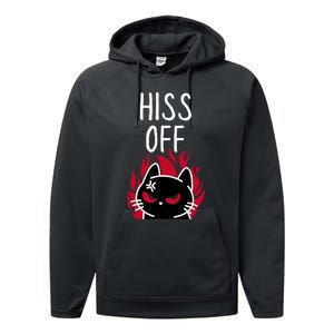 Hiss Off Angry Cat Funny Cat Performance Fleece Hoodie