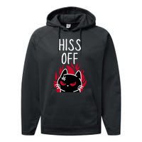 Hiss Off Angry Cat Funny Cat Performance Fleece Hoodie