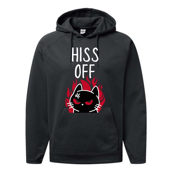 Hiss Off Angry Cat Funny Cat Performance Fleece Hoodie