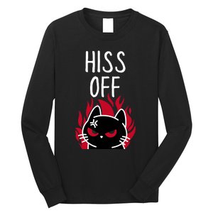 Hiss Off Angry Cat Funny Cat Long Sleeve Shirt