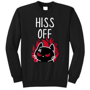 Hiss Off Angry Cat Funny Cat Sweatshirt