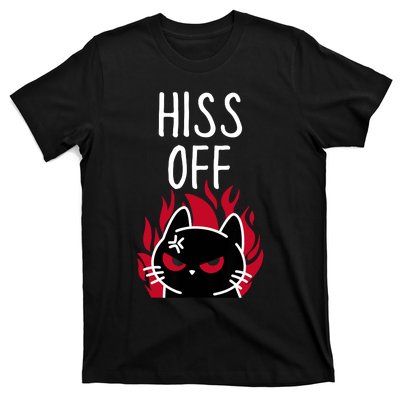 Hiss Off Angry Cat Funny Cat T-Shirt