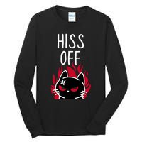 Hiss Off Angry Cat Funny Cat Tall Long Sleeve T-Shirt