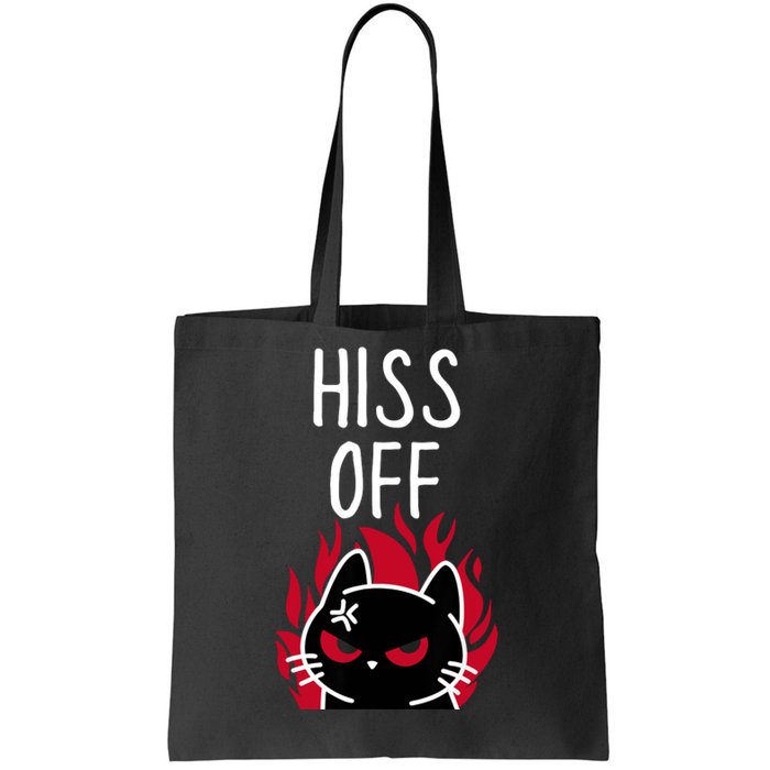 Hiss Off Angry Cat Funny Cat Tote Bag