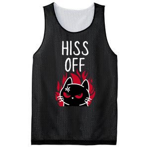 Hiss Off Angry Cat Funny Cat Mesh Reversible Basketball Jersey Tank