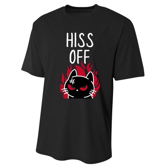 Hiss Off Angry Cat Funny Cat Performance Sprint T-Shirt