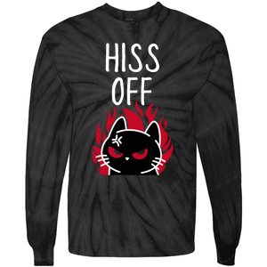 Hiss Off Angry Cat Funny Cat Tie-Dye Long Sleeve Shirt