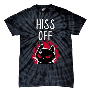 Hiss Off Angry Cat Funny Cat Tie-Dye T-Shirt