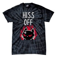 Hiss Off Angry Cat Funny Cat Tie-Dye T-Shirt