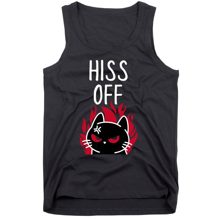 Hiss Off Angry Cat Funny Cat Tank Top