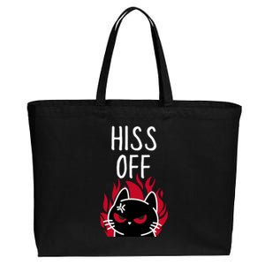 Hiss Off Angry Cat Funny Cat Cotton Canvas Jumbo Tote