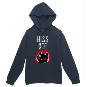 Hiss Off Angry Cat Funny Cat Urban Pullover Hoodie