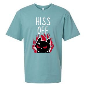 Hiss Off Angry Cat Funny Cat Sueded Cloud Jersey T-Shirt