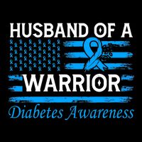 Husband of a Warrior Type 1 Diabetes Awareness Ribbon Button