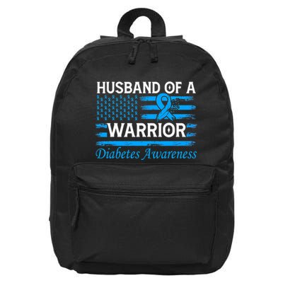 Husband of a Warrior Type 1 Diabetes Awareness Ribbon 16 in Basic Backpack