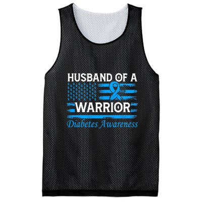 Husband of a Warrior Type 1 Diabetes Awareness Ribbon Mesh Reversible Basketball Jersey Tank