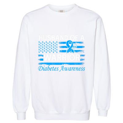 Husband of a Warrior Type 1 Diabetes Awareness Ribbon Garment-Dyed Sweatshirt