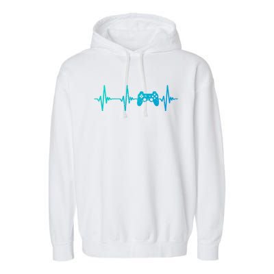 Heartbeat Of A Gamer Cute Gift Gamer Gift Cute Gift Garment-Dyed Fleece Hoodie