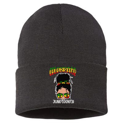 History of afircan american afro  june 19th juneteenth Sustainable Knit Beanie