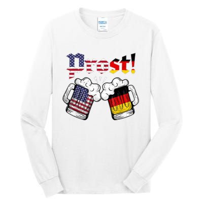 Happy Oktoberfest American German Munich Flag Prost Tall Long Sleeve T-Shirt