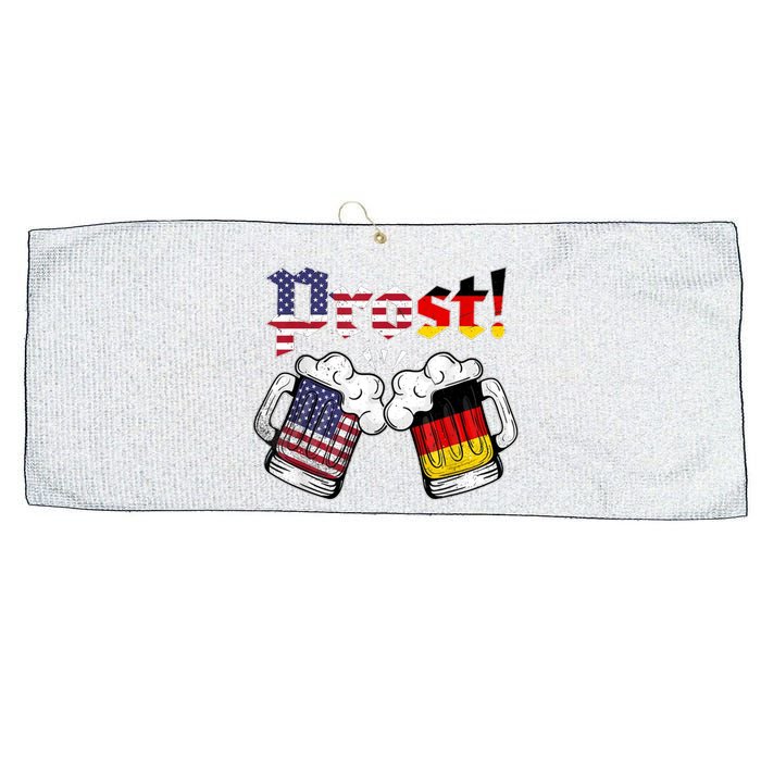 Happy Oktoberfest American German Munich Flag Prost Large Microfiber Waffle Golf Towel