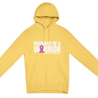 Husband Of A Warrior Pancreatic Cancer Awareness Gift Premium Pullover Hoodie