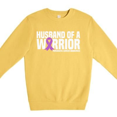 Husband Of A Warrior Pancreatic Cancer Awareness Gift Premium Crewneck Sweatshirt