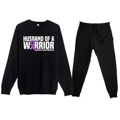 Husband Of A Warrior Pancreatic Cancer Awareness Gift Premium Crewneck Sweatsuit Set