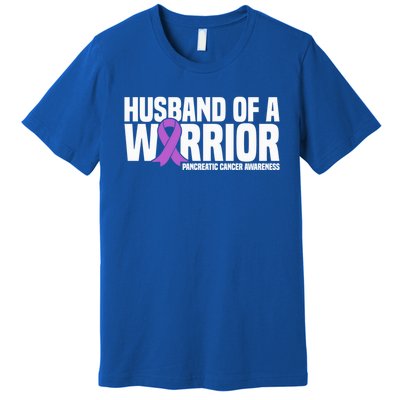 Husband Of A Warrior Pancreatic Cancer Awareness Gift Premium T-Shirt