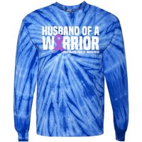 Husband Of A Warrior Pancreatic Cancer Awareness Gift Tie-Dye Long Sleeve Shirt