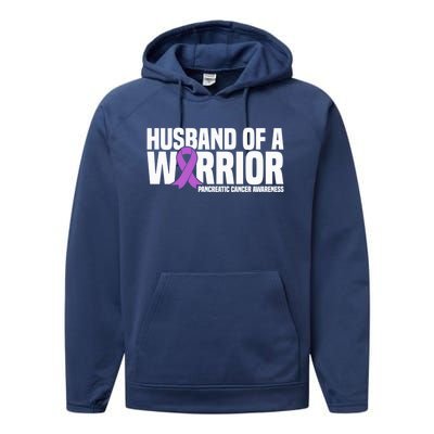 Husband Of A Warrior Pancreatic Cancer Awareness Gift Performance Fleece Hoodie