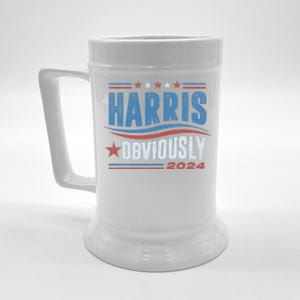 Harris Obviously A Vote For 2024 President Kamala Harris Beer Stein