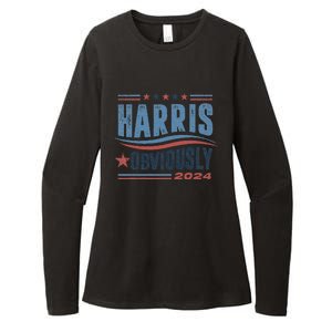 Harris Obviously A Vote For 2024 President Kamala Harris Womens CVC Long Sleeve Shirt