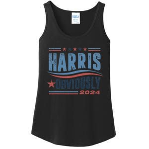 Harris Obviously A Vote For 2024 President Kamala Harris Ladies Essential Tank