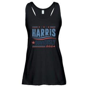 Harris Obviously A Vote For 2024 President Kamala Harris Ladies Essential Flowy Tank