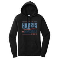 Harris Obviously A Vote For 2024 President Kamala Harris Women's Pullover Hoodie