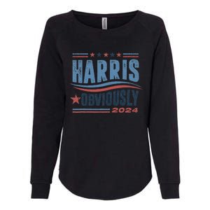 Harris Obviously A Vote For 2024 President Kamala Harris Womens California Wash Sweatshirt