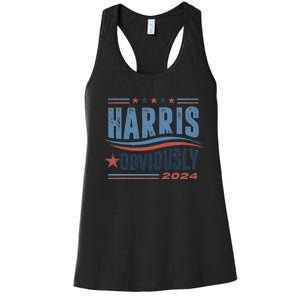 Harris Obviously A Vote For 2024 President Kamala Harris Women's Racerback Tank