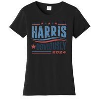 Harris Obviously A Vote For 2024 President Kamala Harris Women's T-Shirt