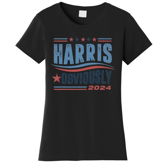 Harris Obviously A Vote For 2024 President Kamala Harris Women's T-Shirt