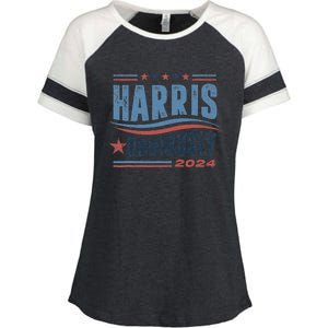 Harris Obviously A Vote For 2024 President Kamala Harris Enza Ladies Jersey Colorblock Tee