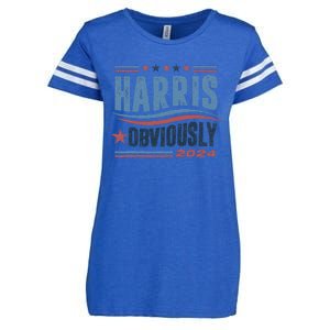 Harris Obviously A Vote For 2024 President Kamala Harris Enza Ladies Jersey Football T-Shirt