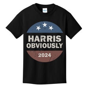 Harris Obviously A Vote For 2024 President Kamala Harris Kids T-Shirt