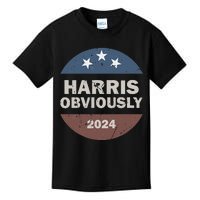 Harris Obviously A Vote For 2024 President Kamala Harris Kids T-Shirt