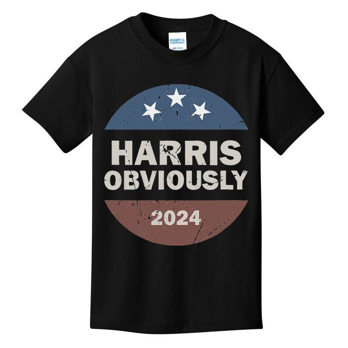 Harris Obviously A Vote For 2024 President Kamala Harris Kids T-Shirt