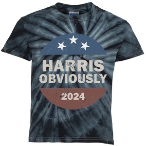 Harris Obviously A Vote For 2024 President Kamala Harris Kids Tie-Dye T-Shirt