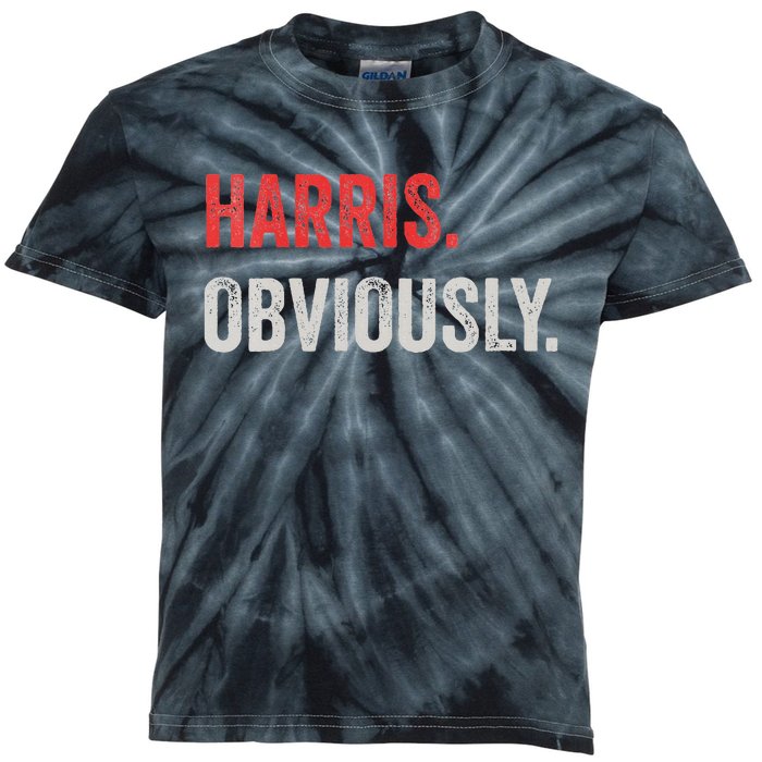 Harris. Obviously. A Vote For 2024 President Kamala Harris Kids Tie-Dye T-Shirt