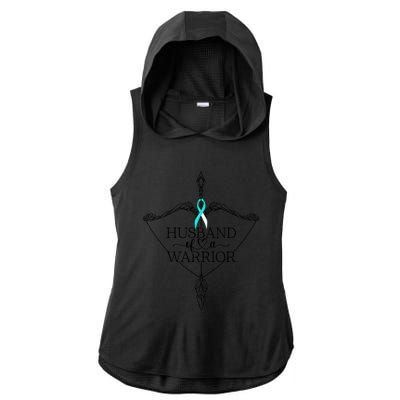 Husband Of A Warrior Cervical Cancer Awareness Support Squad Gift Ladies PosiCharge Tri-Blend Wicking Draft Hoodie Tank